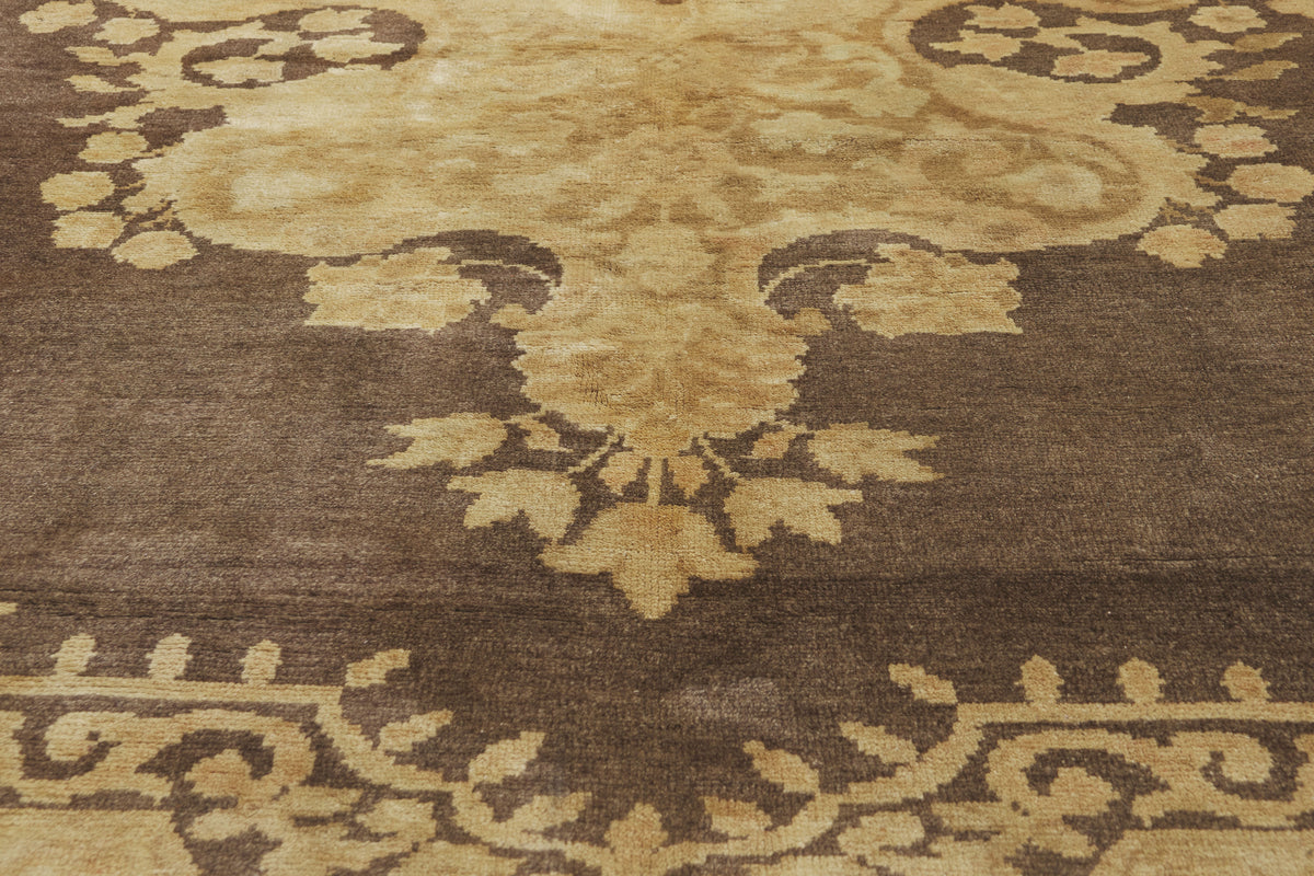 7 x 11 - Brown Vintage Turkish Oushak Rug - 50042