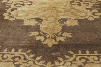7 x 11 - Brown Vintage Turkish Oushak Rug - 50042