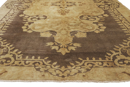 7 x 11 - Brown Vintage Turkish Oushak Rug - 50042