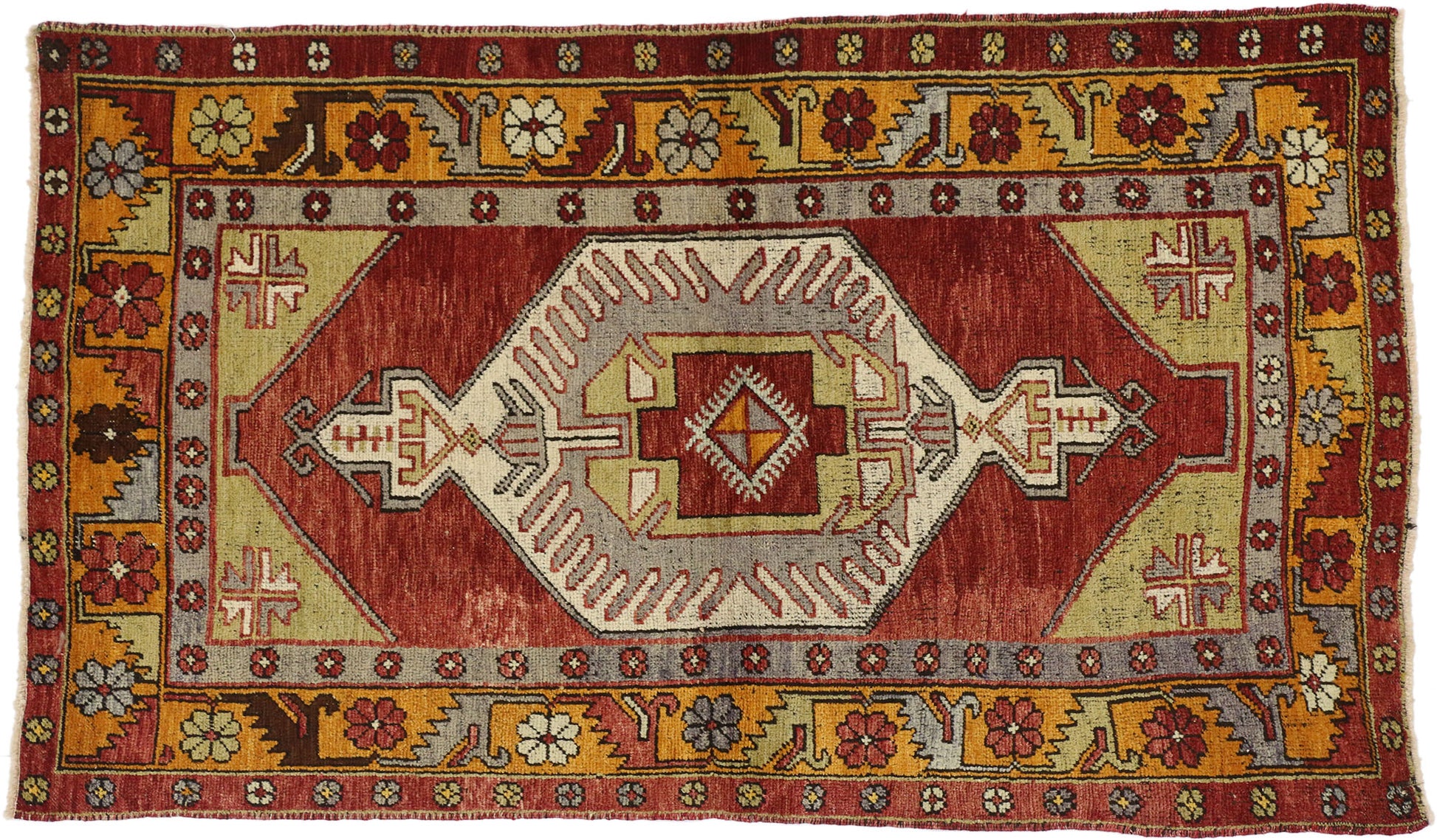 3 x 6 Vintage Turkish Oushak Rug 50074