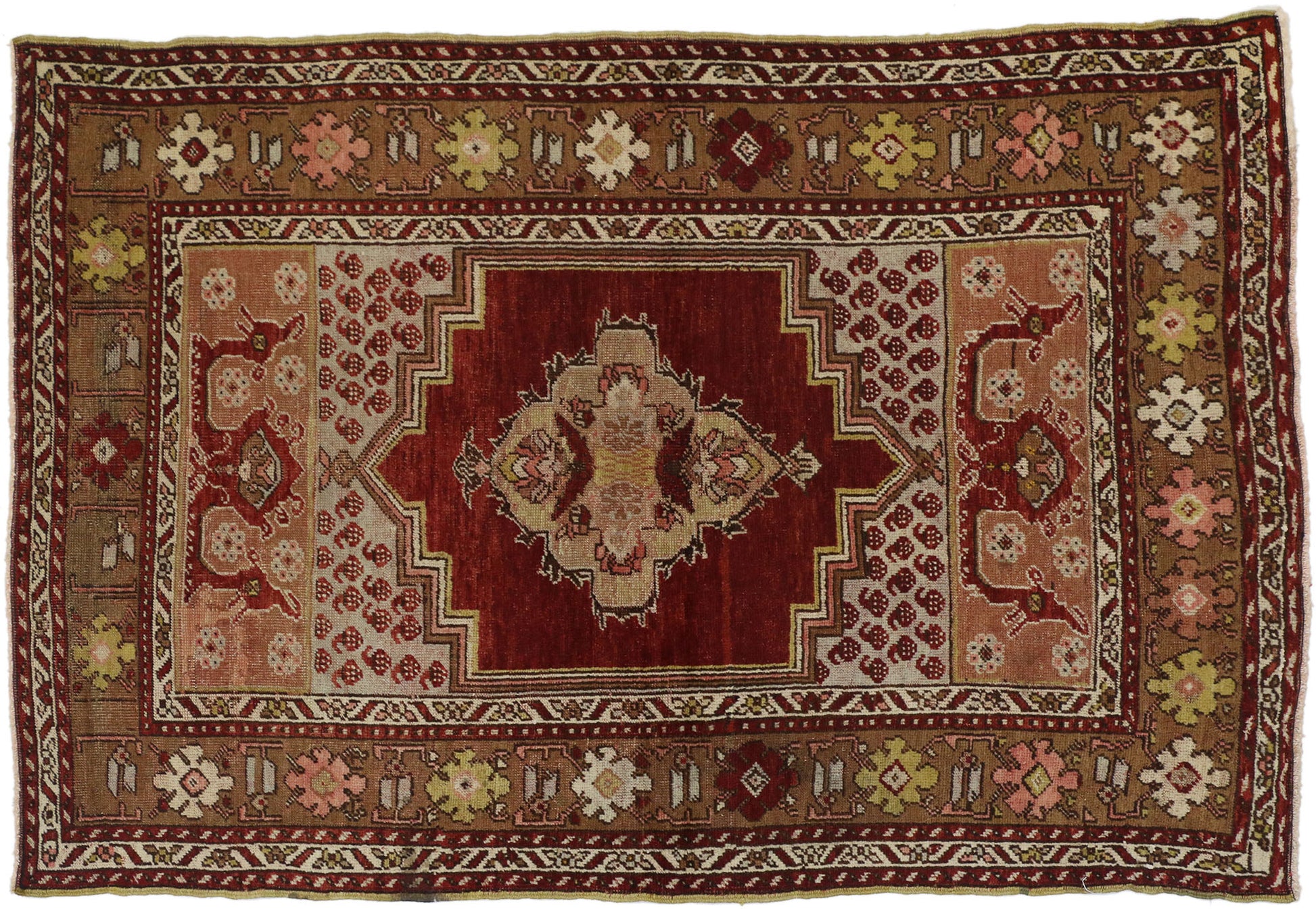 3 x 5 Vintage Turkish Oushak Rug 50077