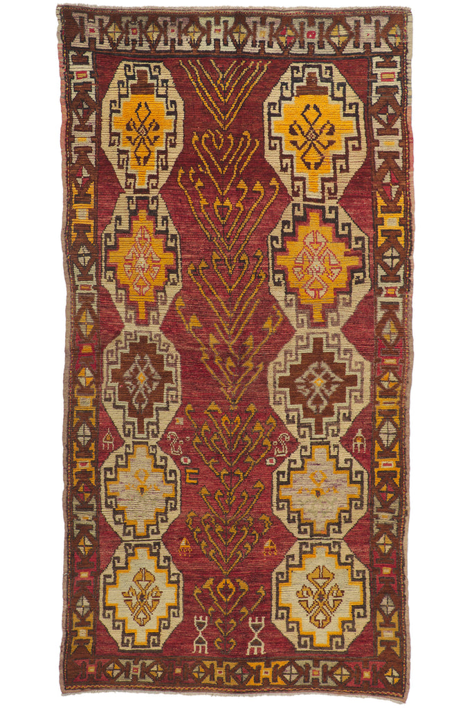 4 x 8 - Red Vintage Turkish Oushak Rug - 50087