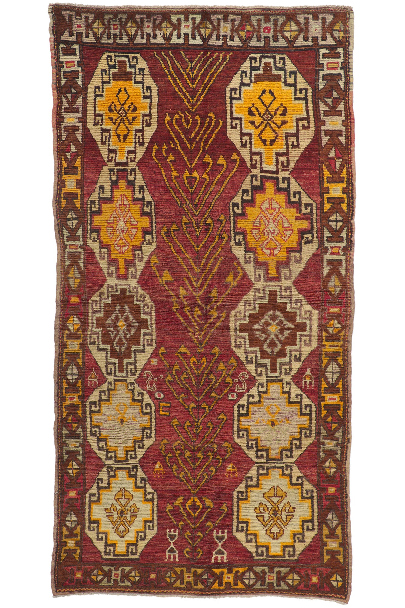 4 x 8 - Red Vintage Turkish Oushak Rug - 50087