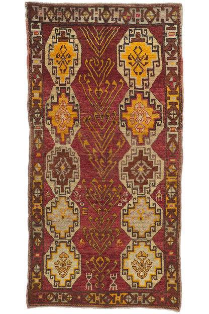 4 x 8 - Red Vintage Turkish Oushak Rug - 50087
