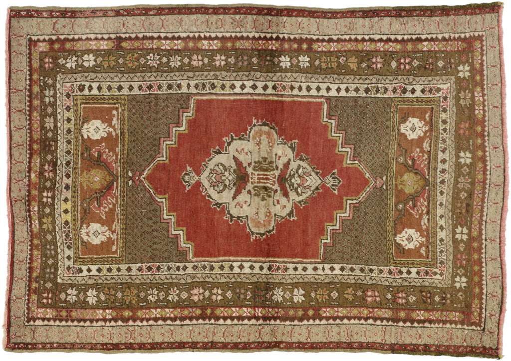 4 x 5 Vintage Turkish Oushak Rug 50121
