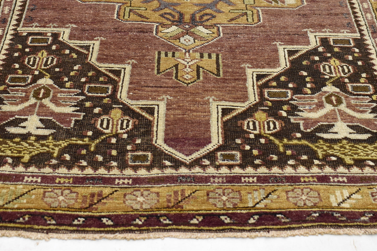 4 x 7 - Purple Vintage Turkish Oushak Rug - 50187