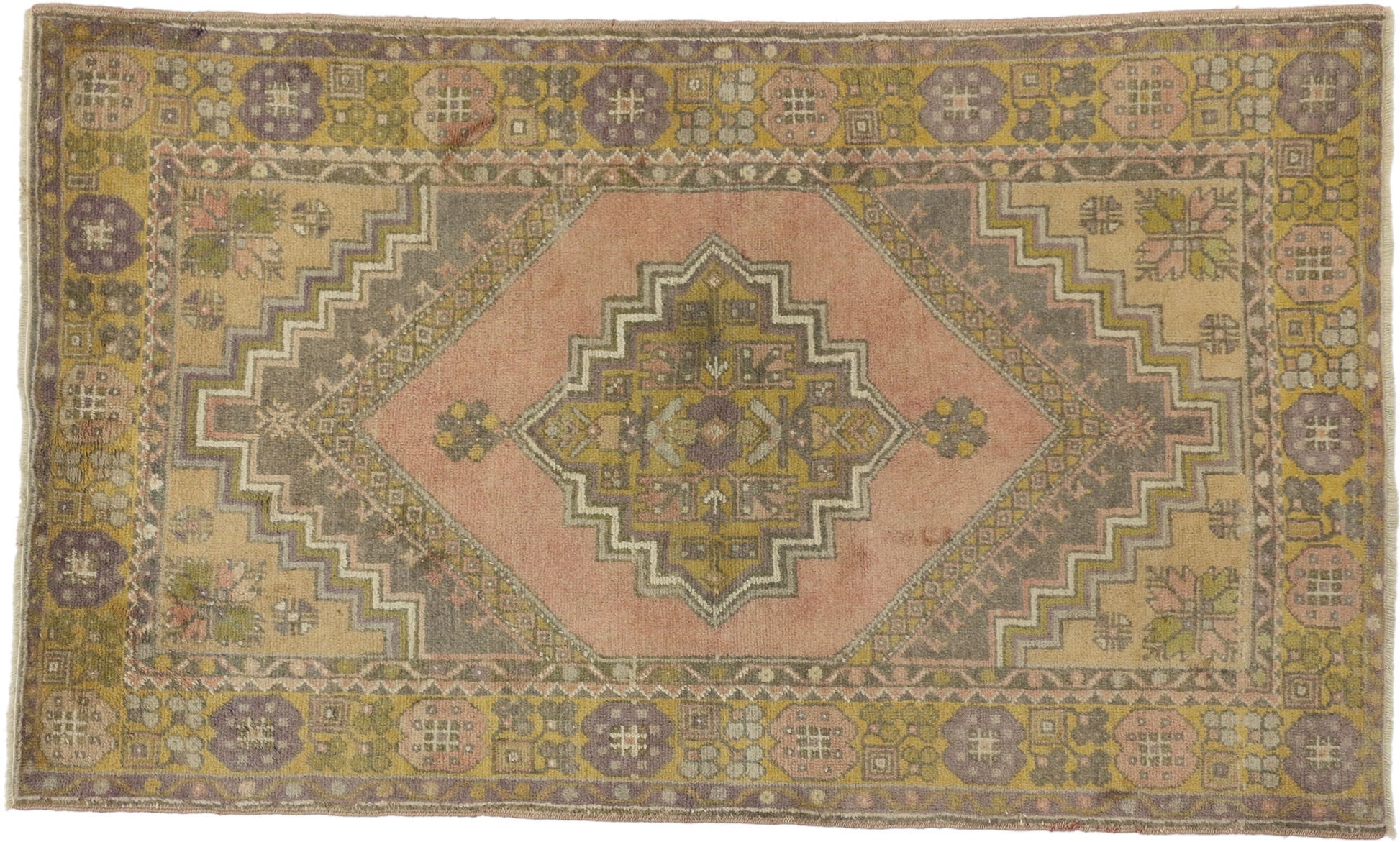 3 x 6 Vintage Turkish Oushak Rug 50192