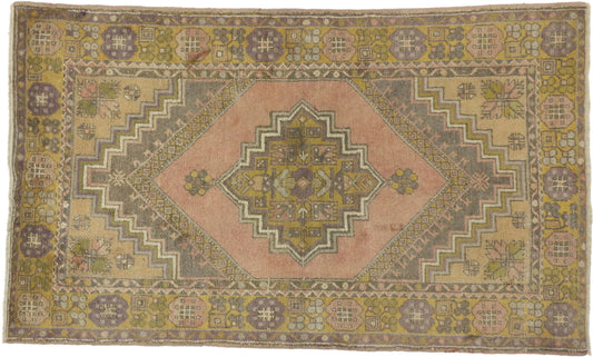 3 x 6 Vintage Turkish Oushak Rug 50192