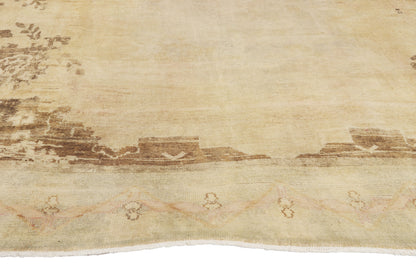 9 x 11 - Brown Vintage Turkish Oushak Rug - 50213