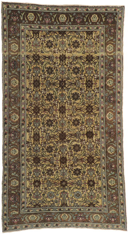 5 x 10 - Brown Vintage Turkish Oushak Rug - 50215
