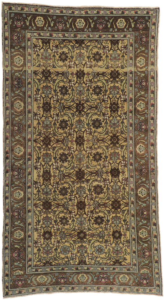 5 x 10 - Brown Vintage Turkish Oushak Rug - 50215