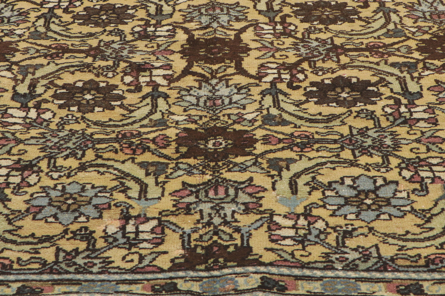 5 x 10 - Brown Vintage Turkish Oushak Rug - 50215