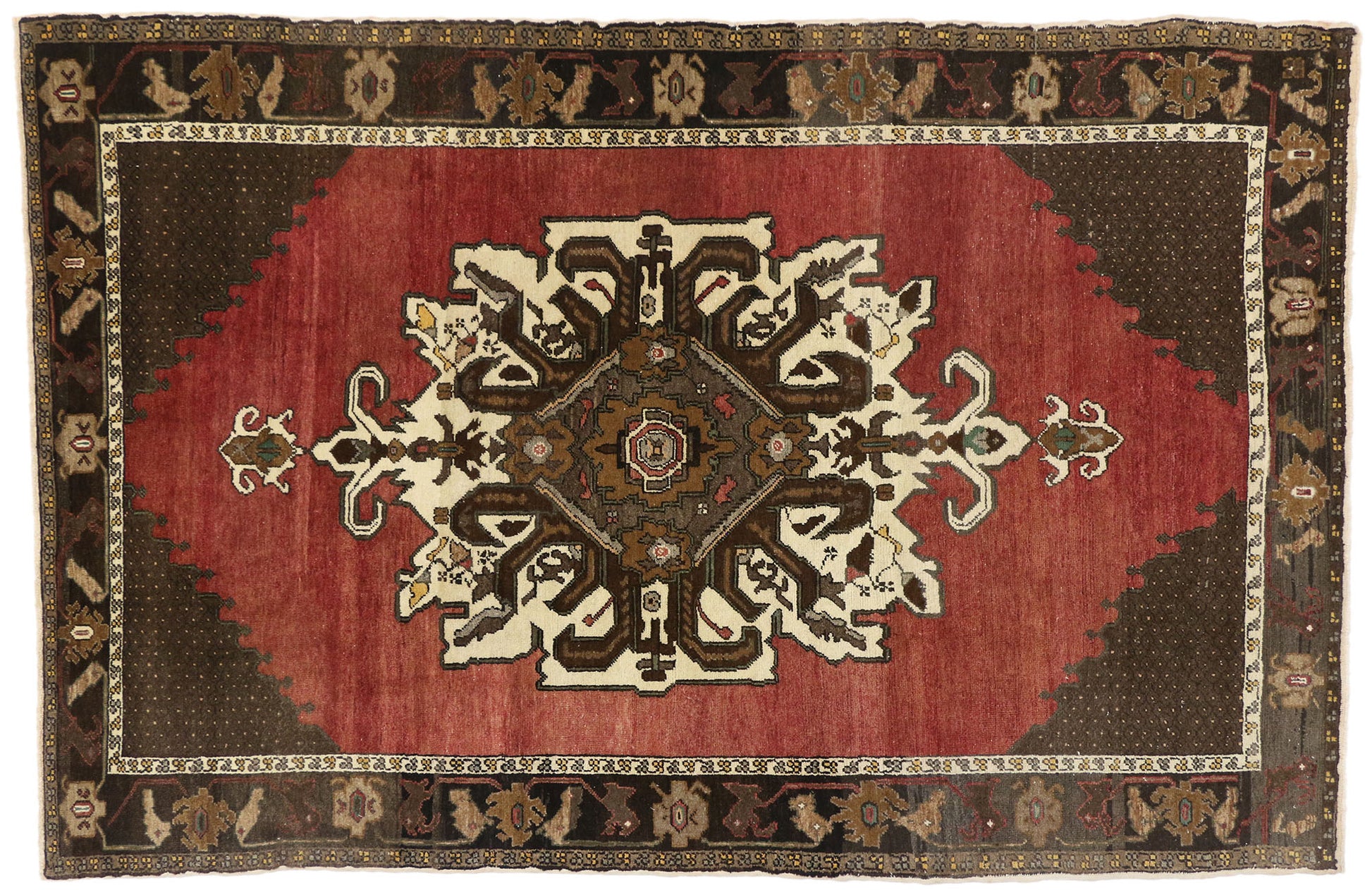6 x 9 Vintage Turkish Oushak Rug 50223