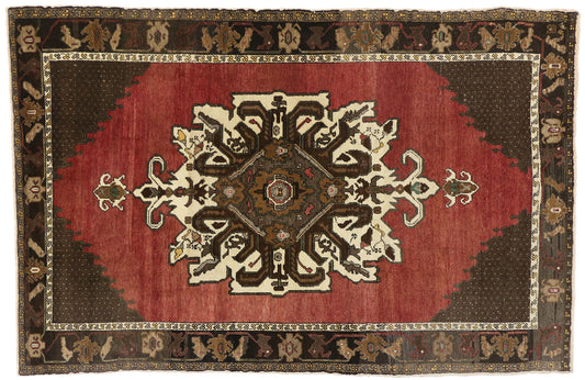 6 x 9 Vintage Turkish Oushak Rug 50223
