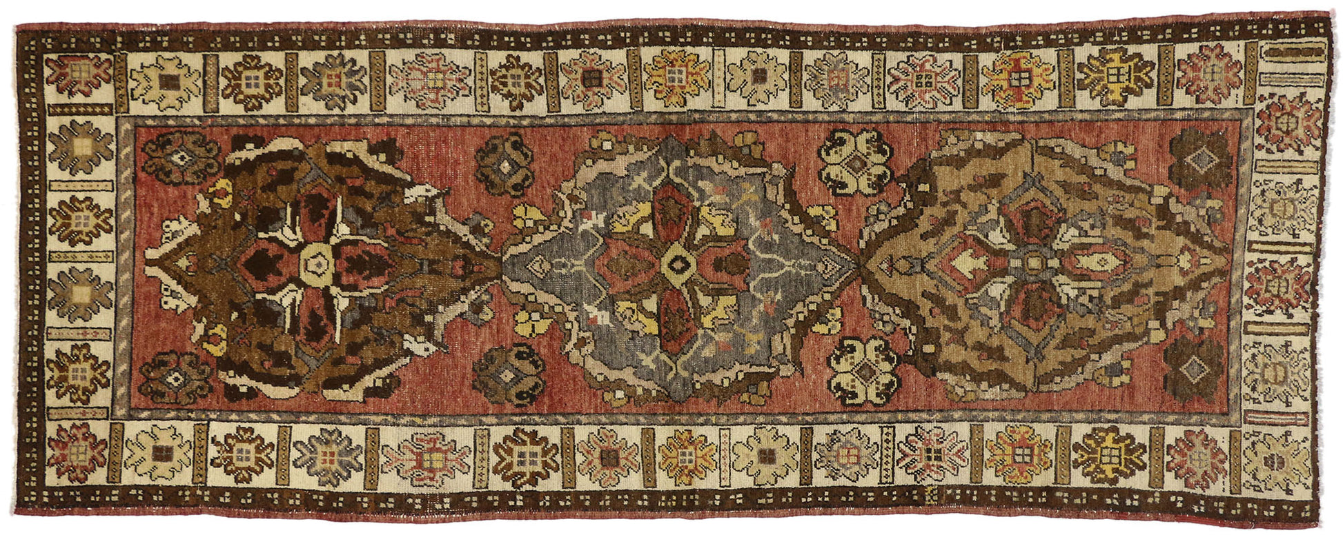 4 x 10 Vintage Turkish Oushak Rug 50256