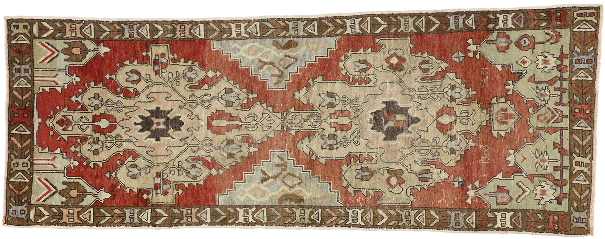 3 x 9 Vintage Turkish Oushak Rug 50261
