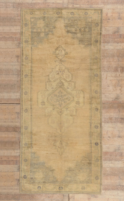 5 x 11 - Tan Vintage Turkish Oushak Rug - 50274