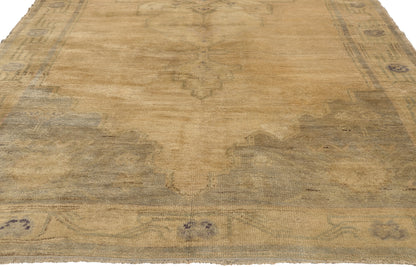 5 x 11 - Tan Vintage Turkish Oushak Rug - 50274