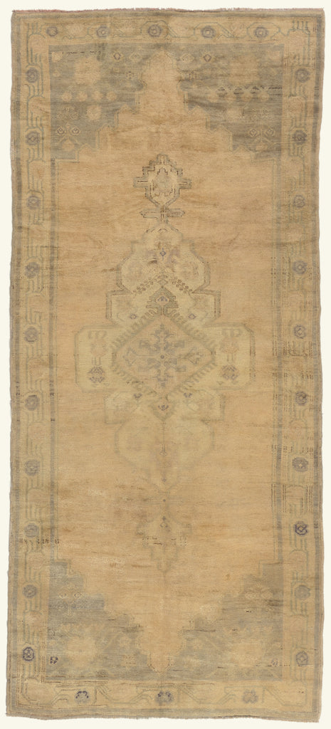 5 x 11 - Tan Vintage Turkish Oushak Rug - 50274