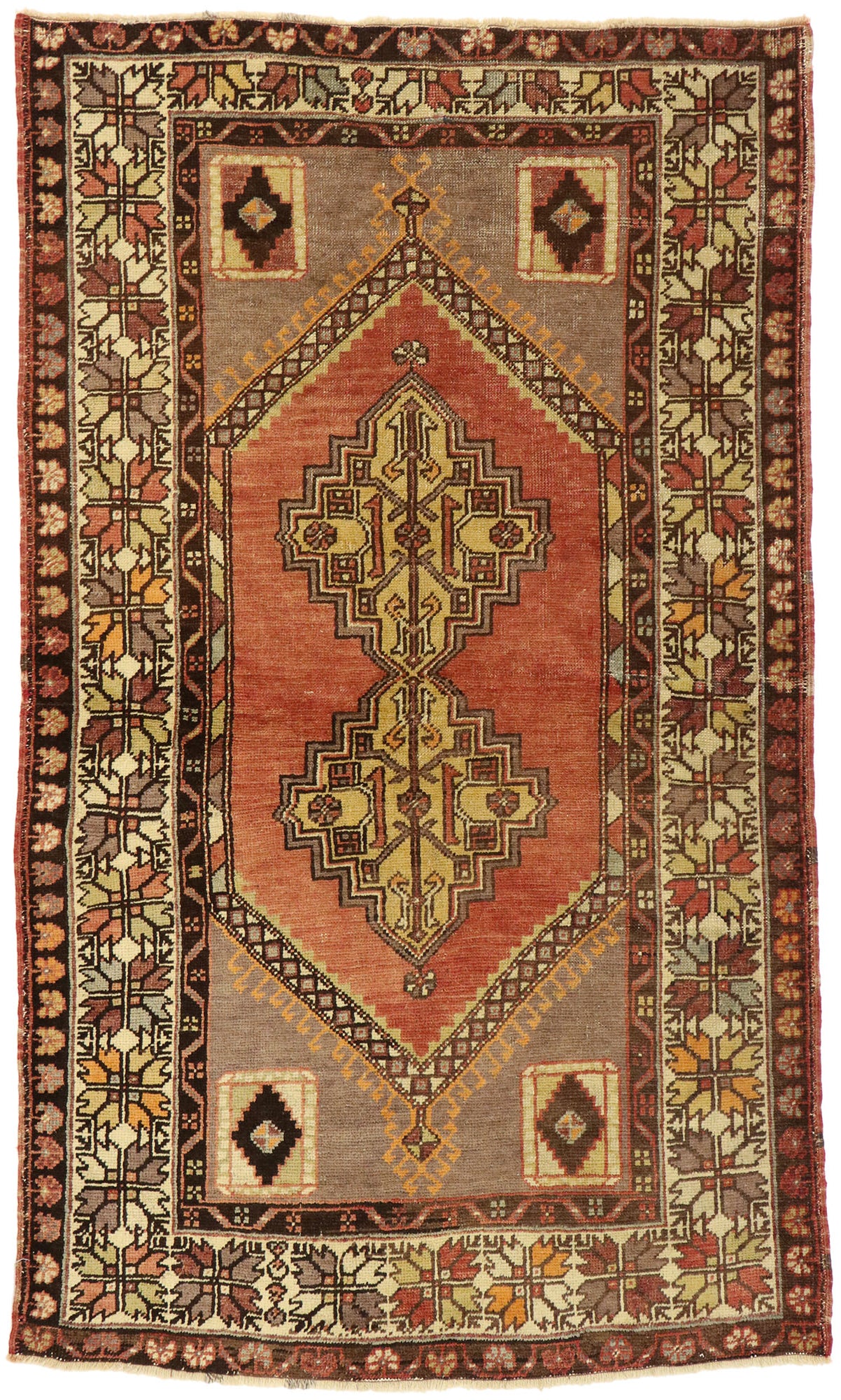 4 x 6 - Red Vintage Turkish Oushak Rug - 50289