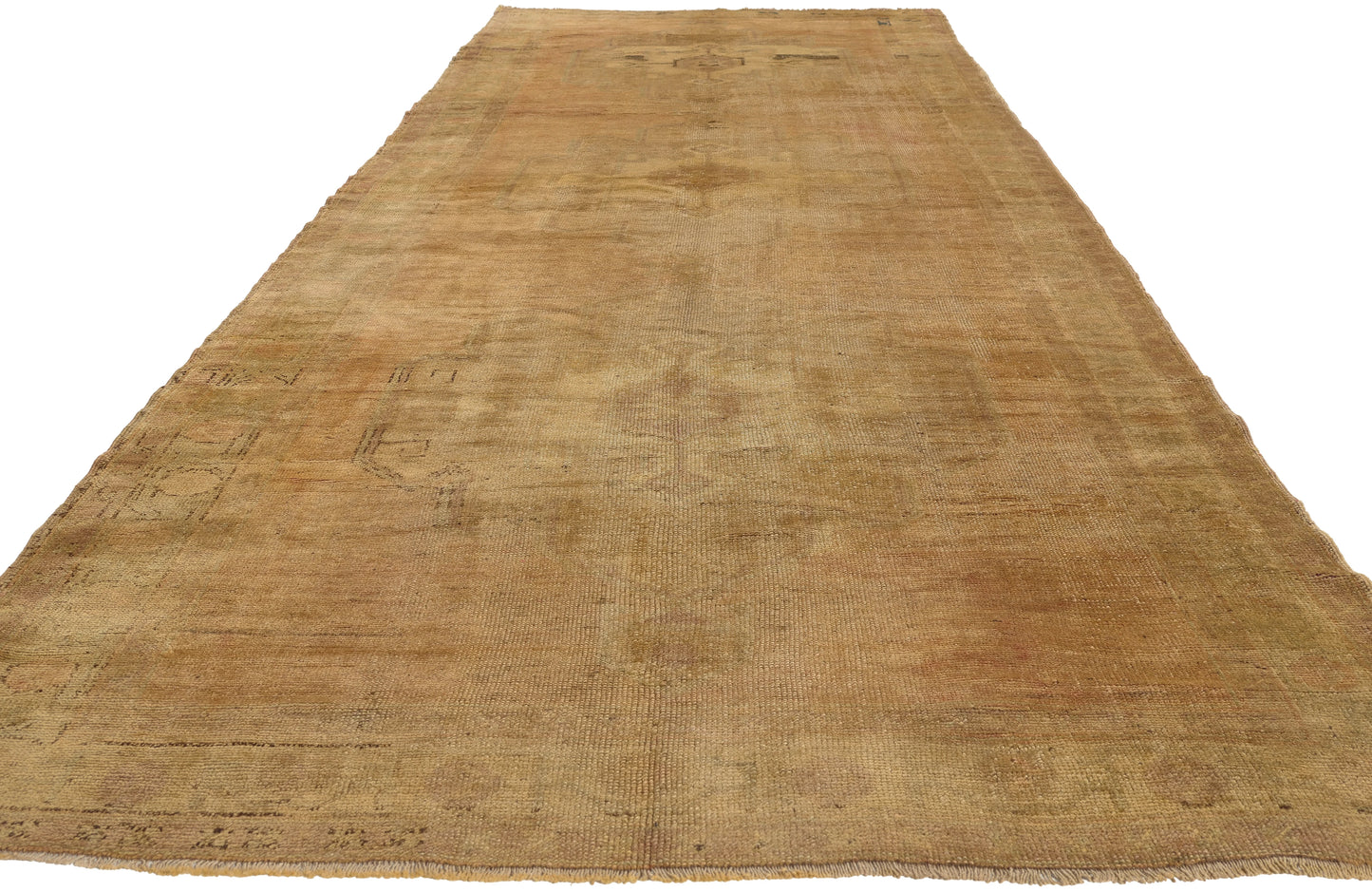 5 x 12 - Brown Vintage Turkish Oushak Rug - 50296
