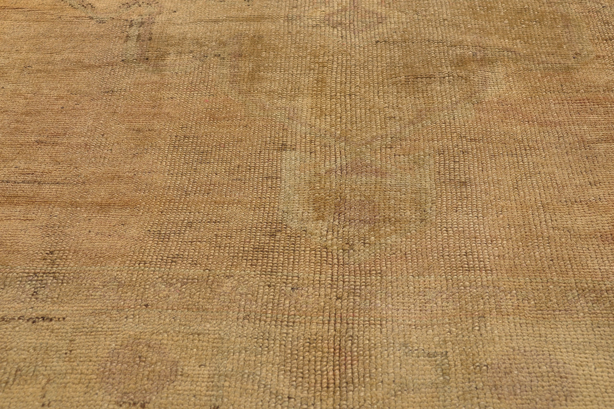 5 x 12 - Brown Vintage Turkish Oushak Rug - 50296