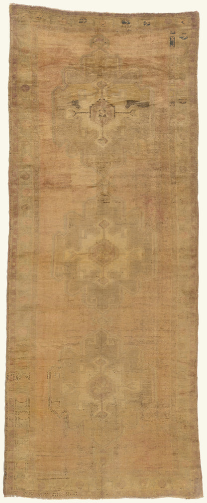 5 x 12 - Brown Vintage Turkish Oushak Rug - 50296