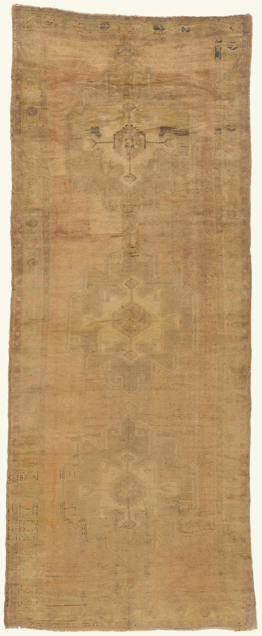 5 x 12 - Brown Vintage Turkish Oushak Rug - 50296