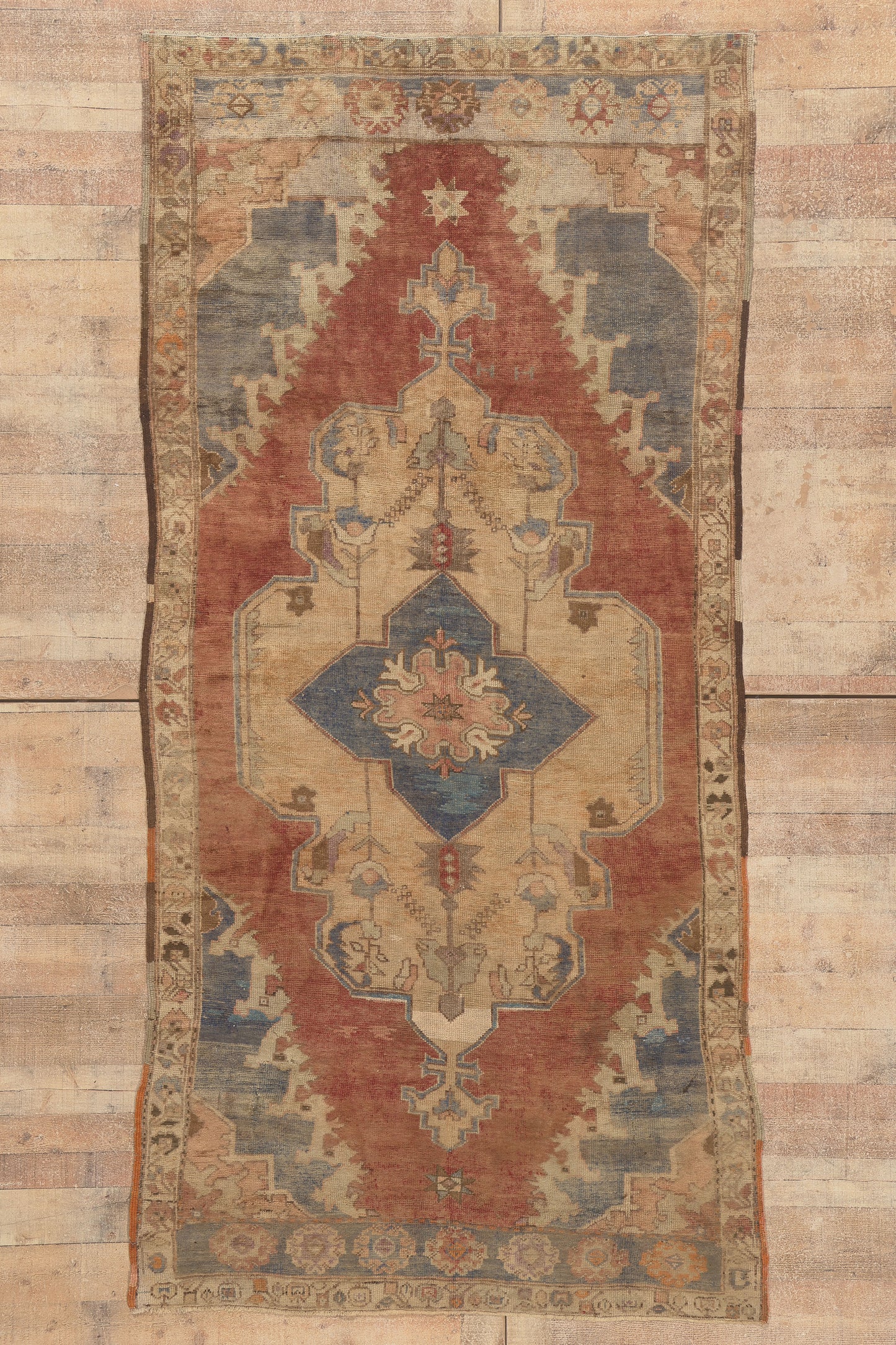 5 x 10 - Tan Vintage Turkish Oushak Rug - 50312