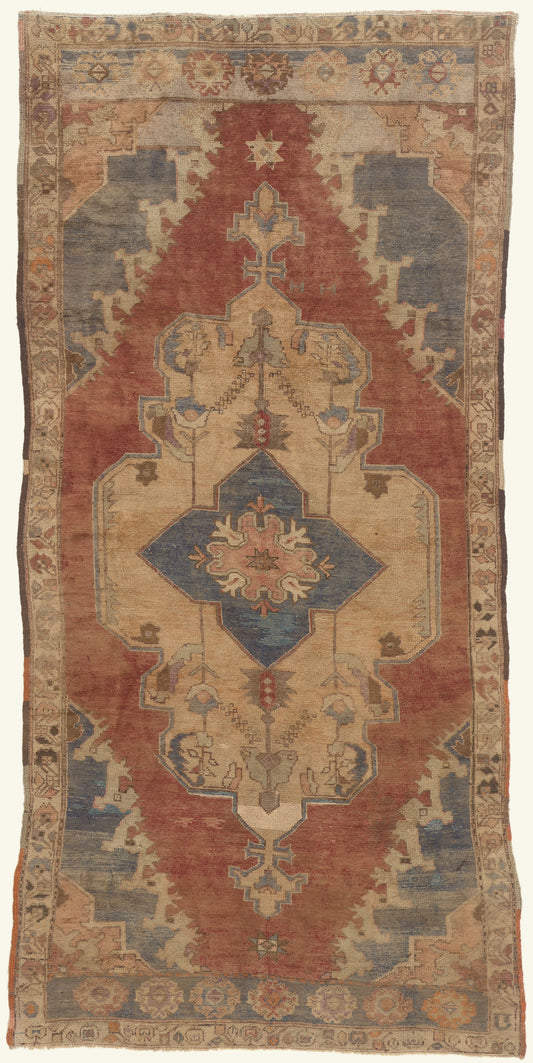 5 x 10 - Tan Vintage Turkish Oushak Rug - 50312