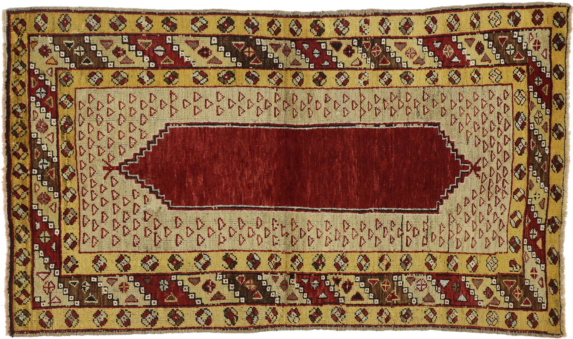 3 x 6 Vintage Turkish Oushak Rug 50313