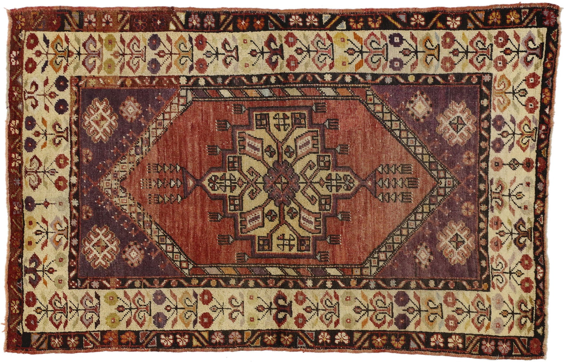 3 x 5 Vintage Turkish Oushak Rug 50314