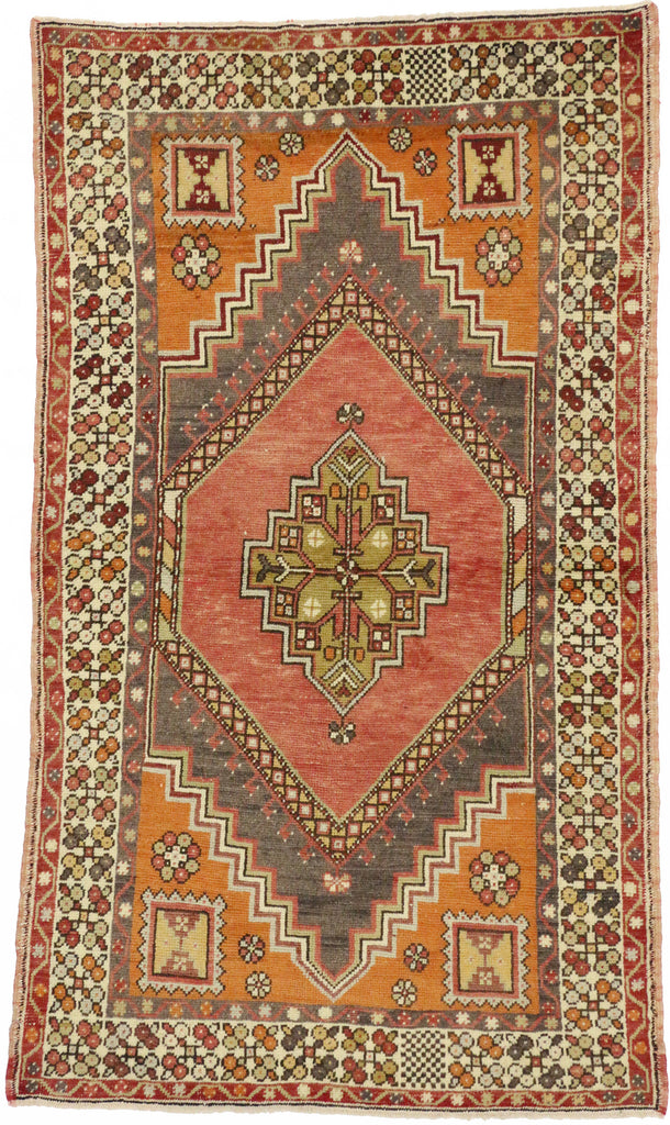 4 x 6 - Red Vintage Turkish Oushak Rug - 50339