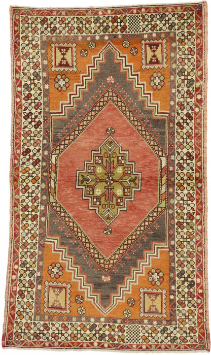4 x 6 - Red Vintage Turkish Oushak Rug - 50339