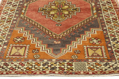 4 x 6 - Red Vintage Turkish Oushak Rug - 50339