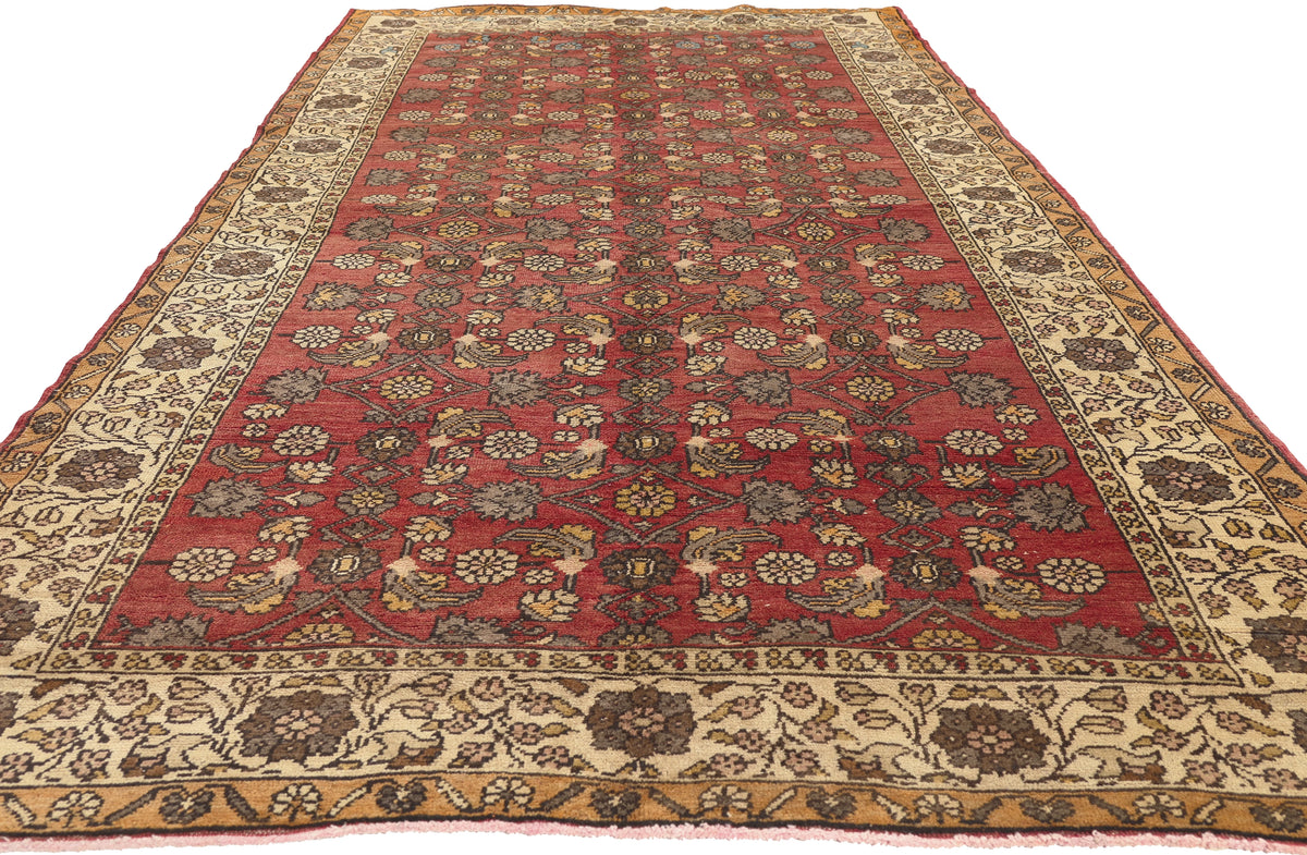 5 x 10 - Red Vintage Turkish Sivas Rug - 50410