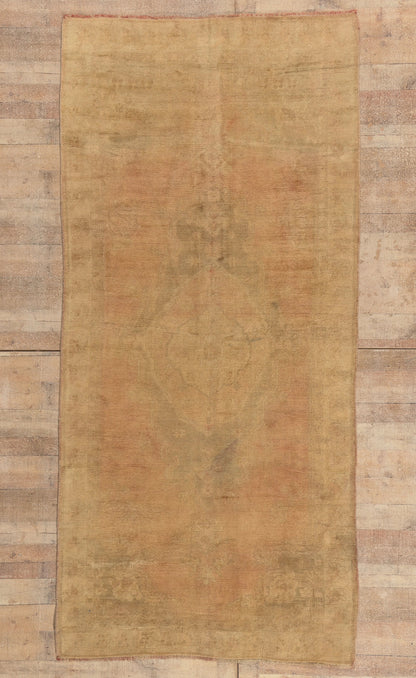 5 x 10 - Brown Vintage Turkish Oushak Rug - 50437