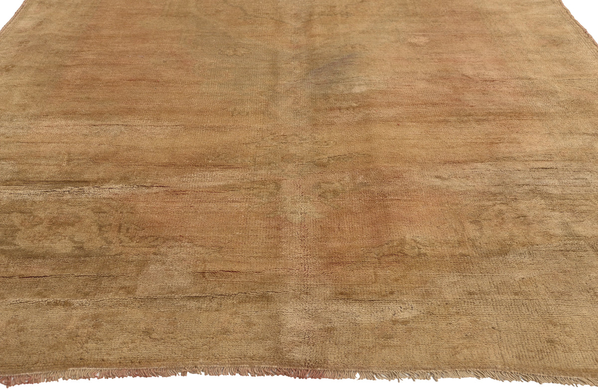 5 x 10 - Brown Vintage Turkish Oushak Rug - 50437