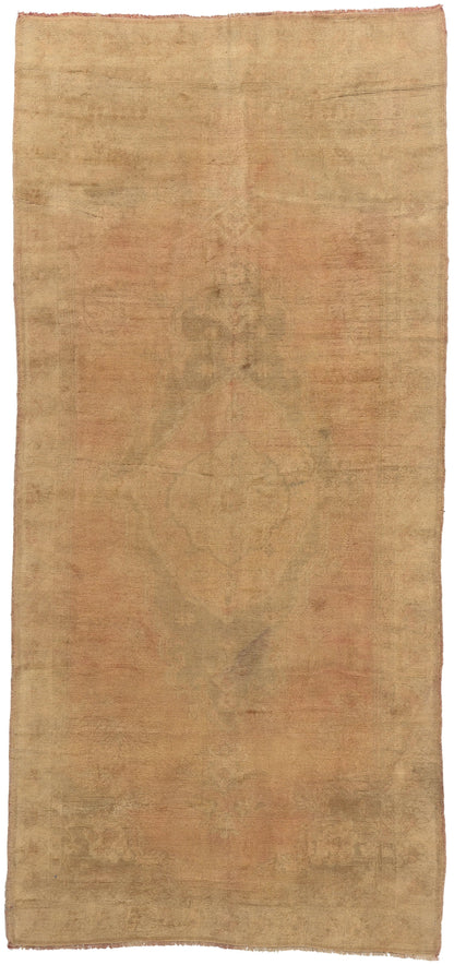 5 x 10 - Brown Vintage Turkish Oushak Rug - 50437