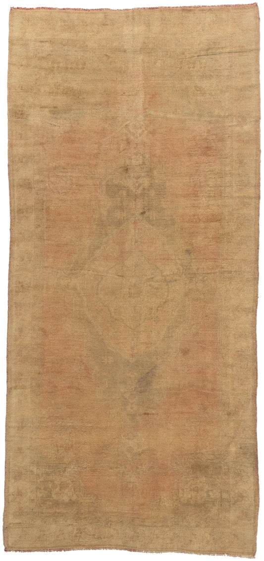 5 x 10 - Brown Vintage Turkish Oushak Rug - 50437