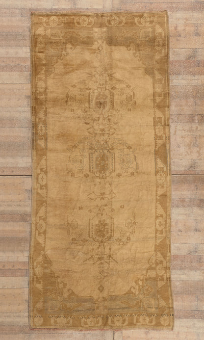 5 x 12 - Brown Vintage Turkish Oushak Rug - 50439