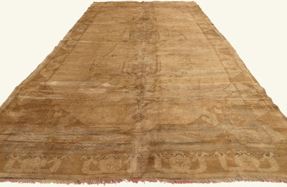 5 x 12 - Brown Vintage Turkish Oushak Rug - 50439