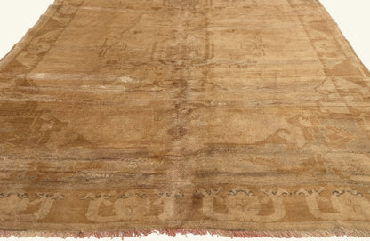 5 x 12 - Brown Vintage Turkish Oushak Rug - 50439