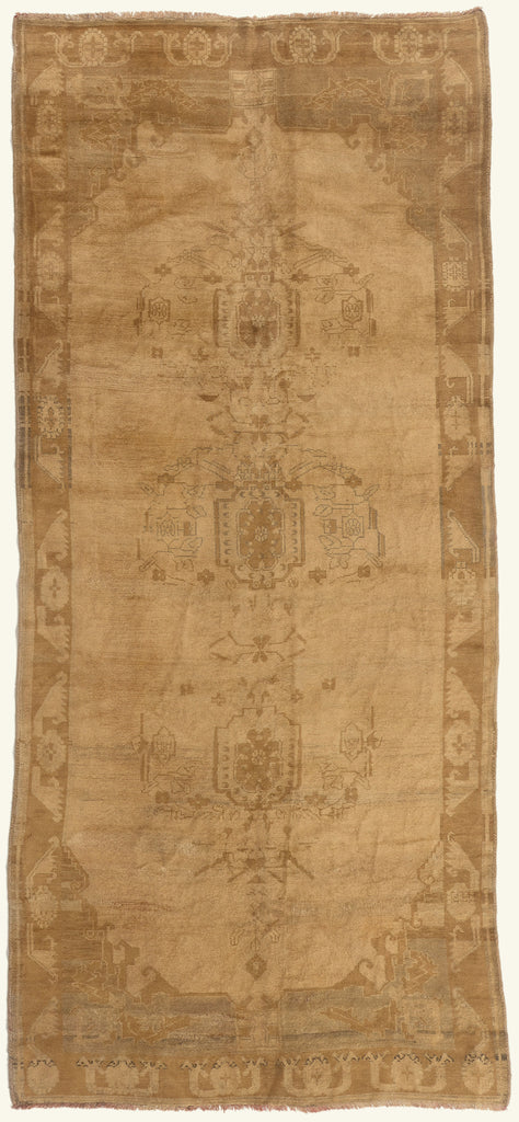 5 x 12 - Brown Vintage Turkish Oushak Rug - 50439