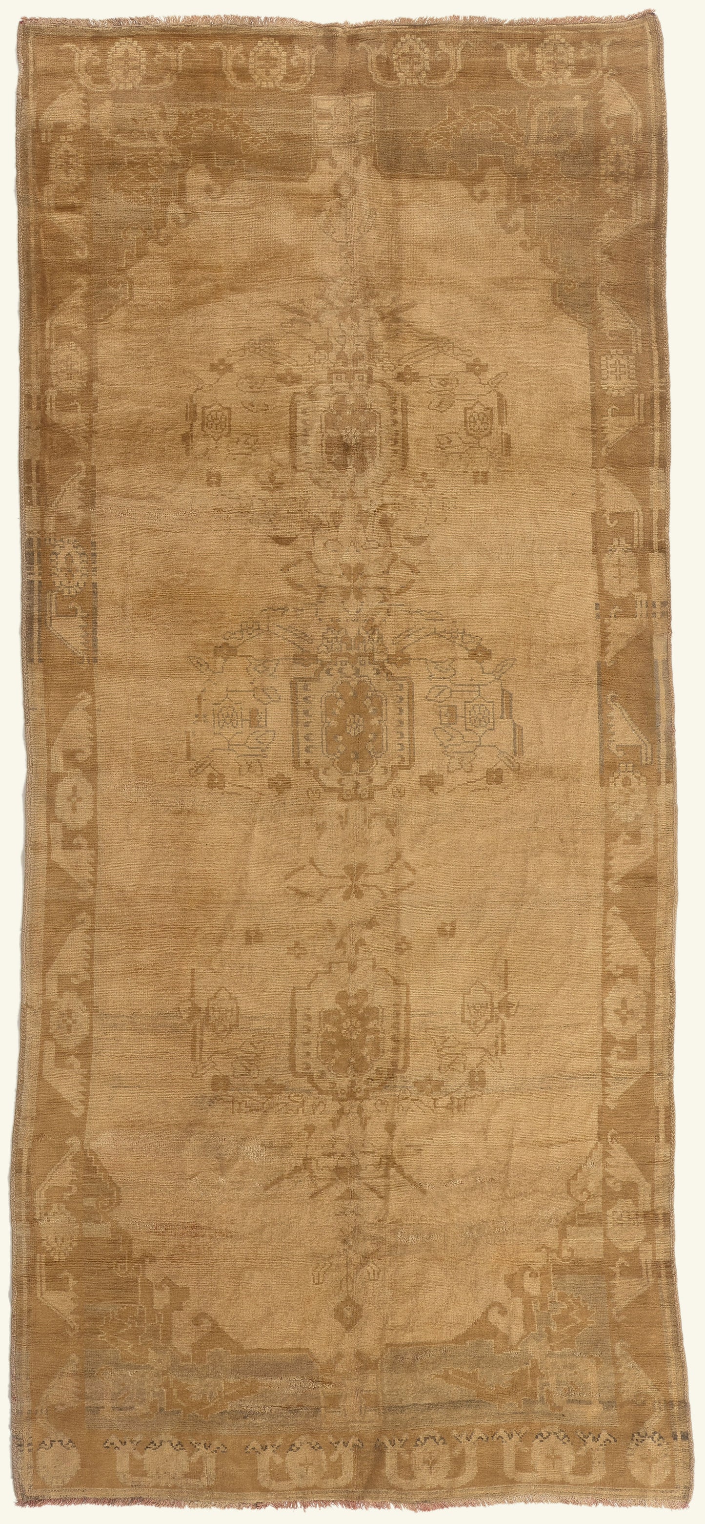 5 x 12 - Brown Vintage Turkish Oushak Rug - 50439
