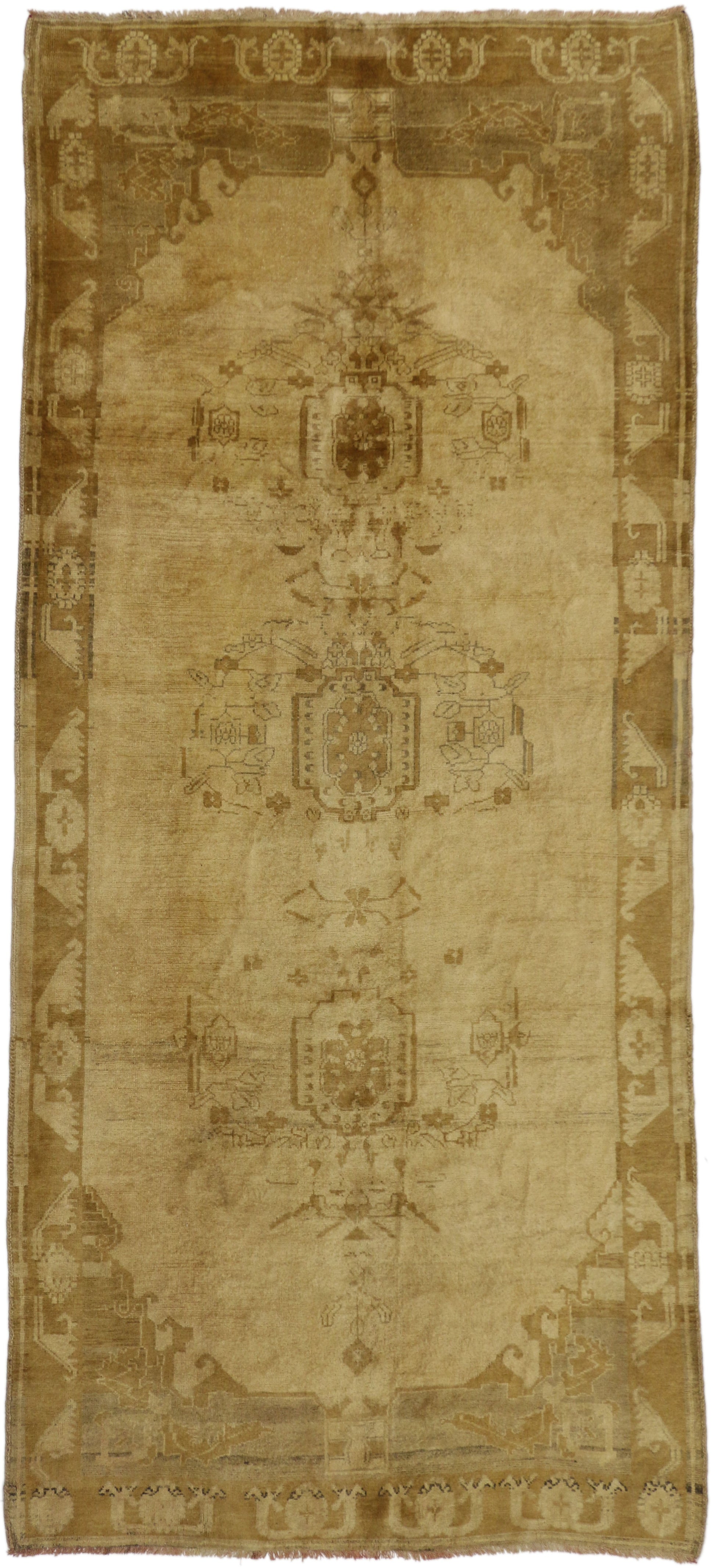 5 x 12 Vintage Turkish Oushak Rug 50439