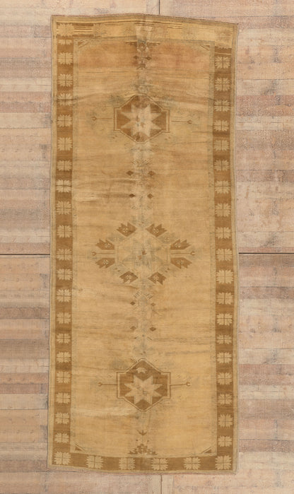 5 x 12 - Brown Vintage Turkish Oushak Rug - 50447
