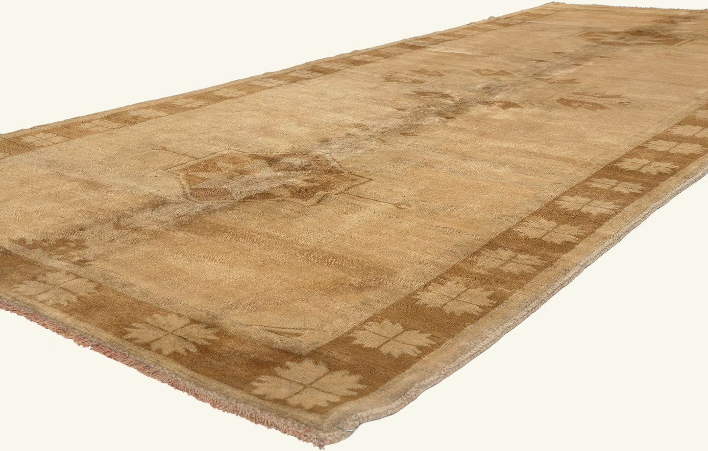5 x 12 - Brown Vintage Turkish Oushak Rug - 50447
