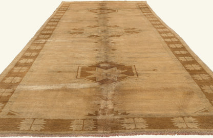 5 x 12 - Brown Vintage Turkish Oushak Rug - 50447