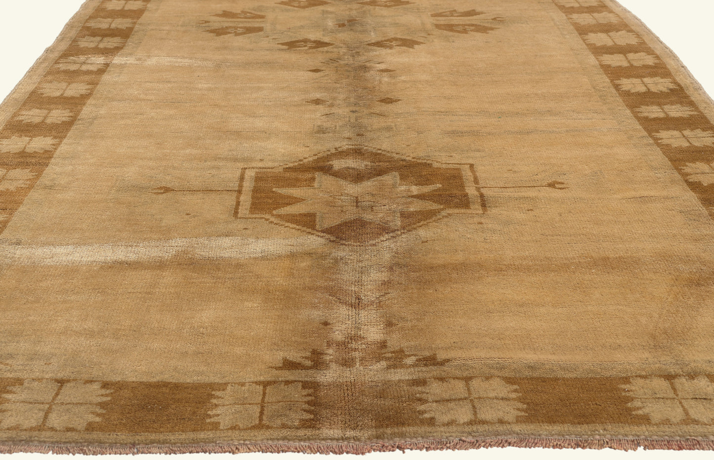 5 x 12 - Brown Vintage Turkish Oushak Rug - 50447